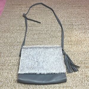 VIVO leather and calf hair cross body bag